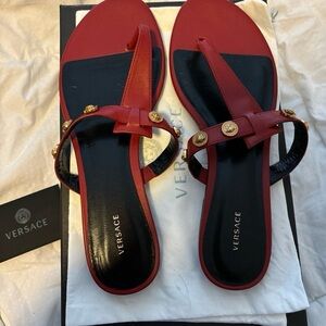 Versace Red and Black Women's Sandals